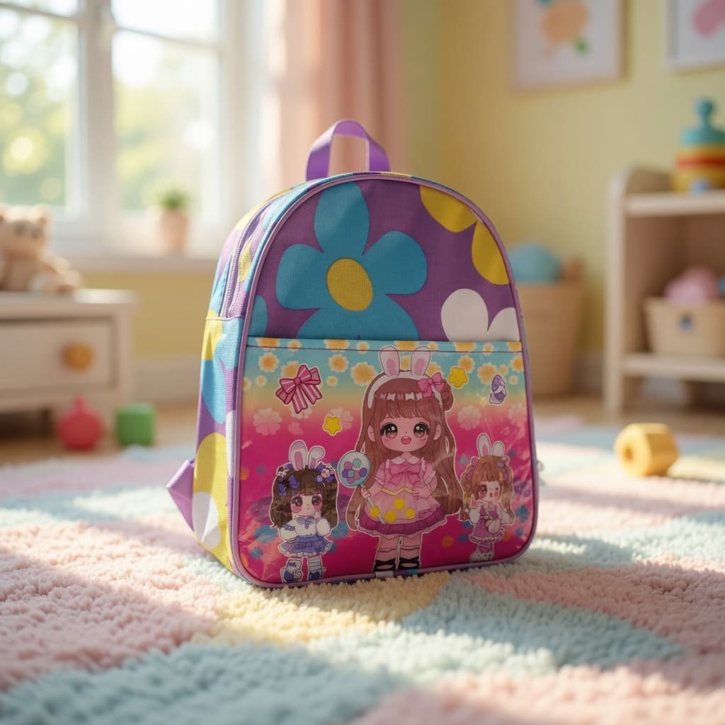 Mochila Infantil Estampada con Bolsa enfrente Niño/Niña 26cm*22cm*8cm - Image 3