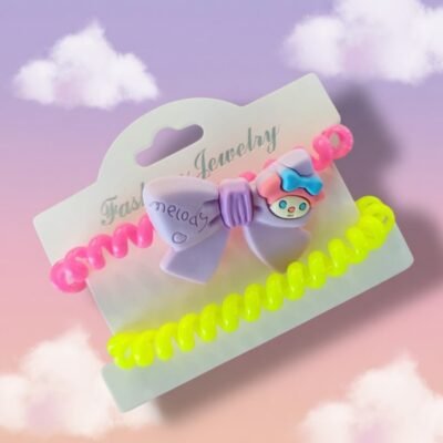 Sets de ligas espiral con moños MyMelody