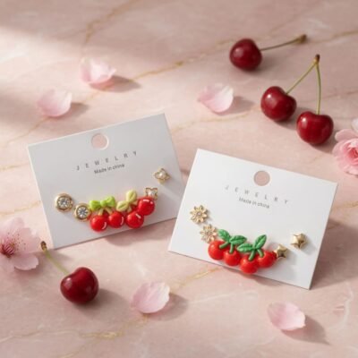 Sets Aretes Cherry y Pedreria