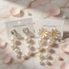 Aretes Perlas Colgantes con Pedreria